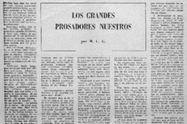 Los grandes prosadores nuestros