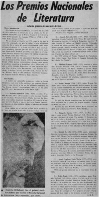 Los premios nacionales de literatura
