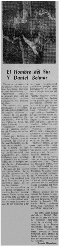 El hombre del sur y Daniel Belmar
