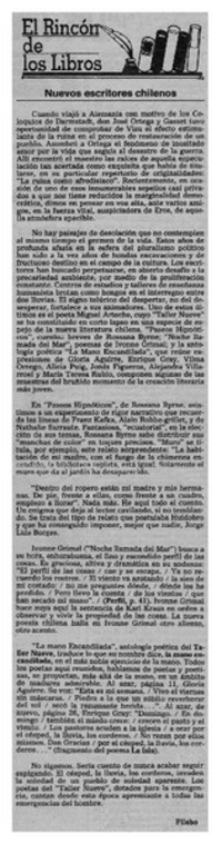 Nuevos escritos chilenos