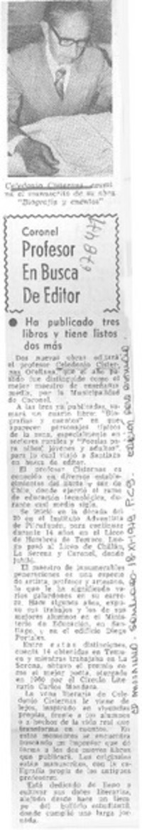 Profesor en busca de editor.