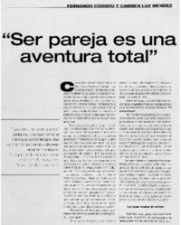 Ser pareja es una aventura total