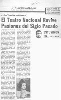 El teatro nacional revive pasiones del siglo pasado