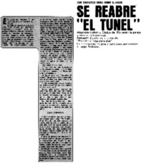 Se reabre "El tunel".