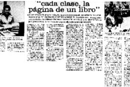 Cada clase, la página de un libro".