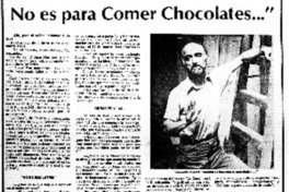 El Teatro no es para comer chocolates" : [Entrevista]