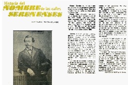Historia del nombre de las calles serenenses