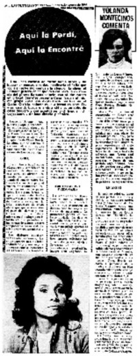 Aquí la perdí, aquí la encontré