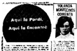 Aquí la perdí, aquí la encontré