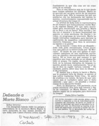 Defiende a Marta Blanco