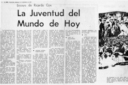 La Juventud del mundo de hoy.