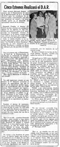 Cinco estrenos realizará D.A.R.