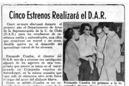Cinco estrenos realizará D.A.R.