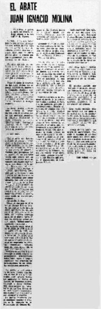 El Abate Juan Ignacio Molina