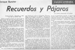 Recuerdos y pájaros