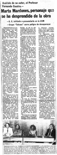 Marta Mardones, personajes que se ha desprendido de la obra.