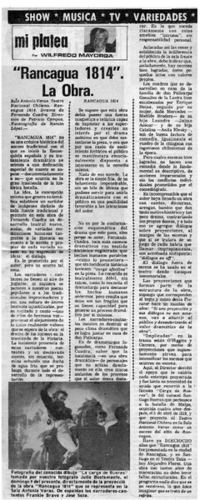 Rancagua 1814" la obra