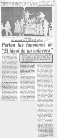 Parten las funciones de "El ideal de un calavera".