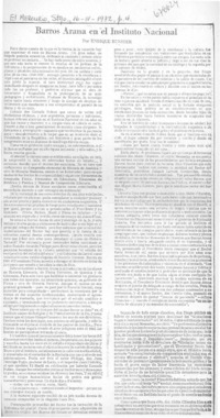 Barros Arana en el Instituto Nacional