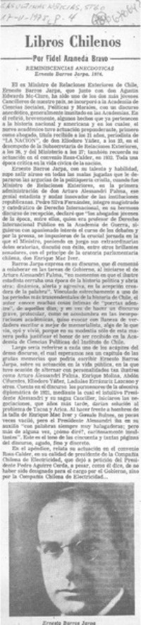 Reminiscencias anecdóticas