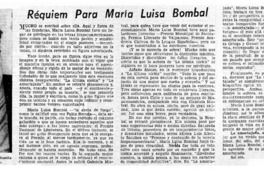 Réquiem para María Luisa Bombal
