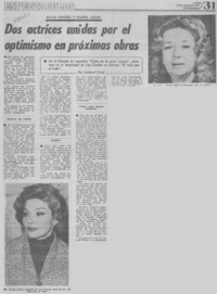 Dos actrices unidas por el optimismo en próximas obras