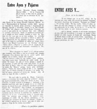 Entre ayes y pájaros