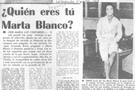 Quién eres tú Marta Blanco? : [entrevista]