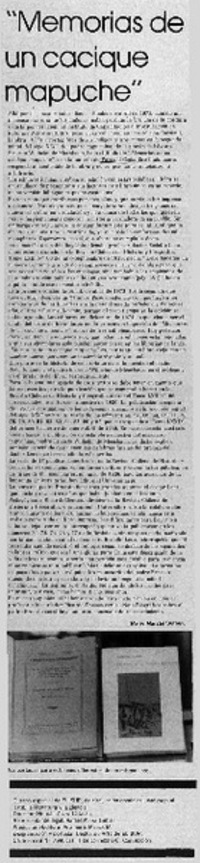 Memoria sde un cacique mapuche"