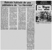 Retrato hablado de una pobladora de "Lo Hermida".