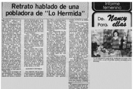 Retrato hablado de una pobladora de "Lo Hermida".