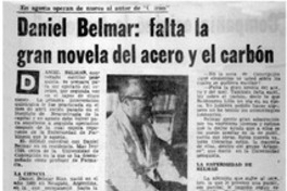 Daniel Belmar, falta la gran novela del acero y el carbón.