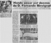 Hondo pesar por ceseso de D. Fernando Binvignat.