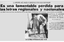 Es una lamentable pérdida para las letras regionales y nacionales.