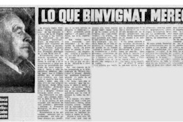 Lo que Binvignat merece