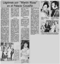 Lágrimasn por "Martín Rivas" en el Palacio Cousiño.