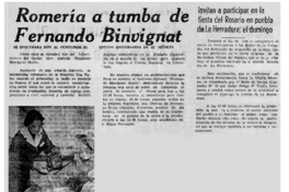 Romería a tumba de Fernando Binvignat.