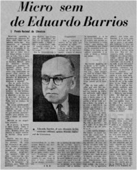 Micro semblanza de Eduardo Barrios