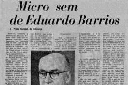 Micro semblanza de Eduardo Barrios