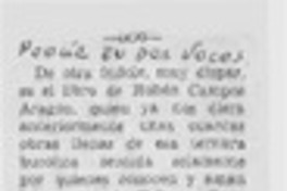 Poesía en dos voces