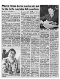 Marina Teresa Castro explica por qué ha ido tanto más lejos del magisterio [entrevista]