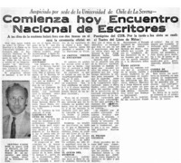 Comienza hoy encuentro nacional de escritores.