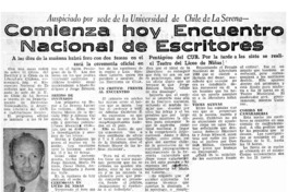 Comienza hoy encuentro nacional de escritores.