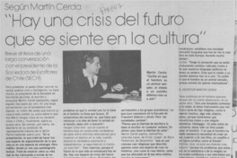 Hay una crisis del futuro que se siente en la cultura"