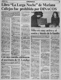 Libro "La larga noche" de Mariana Callejas fue prohibida por DINACOS : [Entrevista]