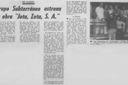 Grupo subterraneo estrena la obra "Jota, Zeta, S.A.".