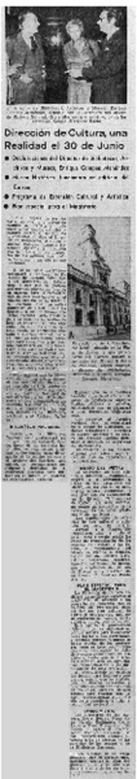 Dirección de cultura, una realidad el 30 de junio.