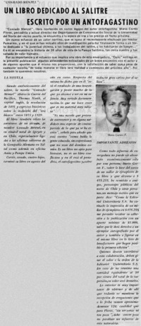 Un Libro dedicado al salitre escrito por un antofagastino.