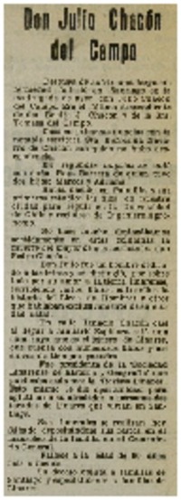 Don Julio Chacón del Campo.