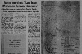 Autor nortino: "Las islas malvinas fueron chilenas".